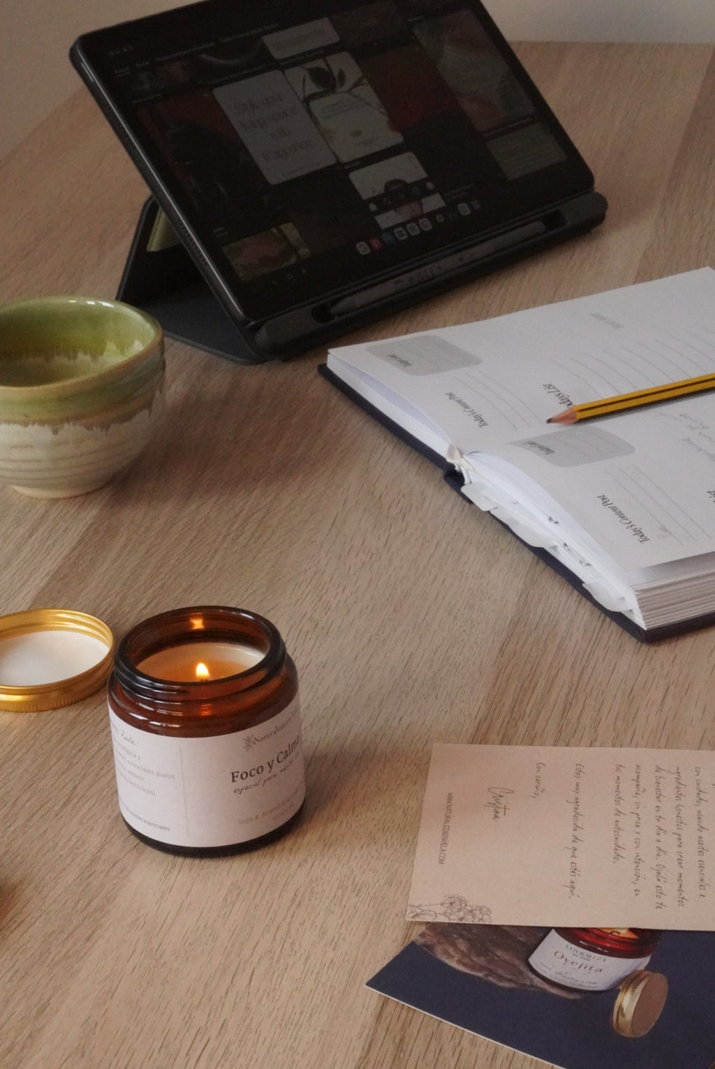 Foco y Calma vela de aromaterapia para mentes con TDAH