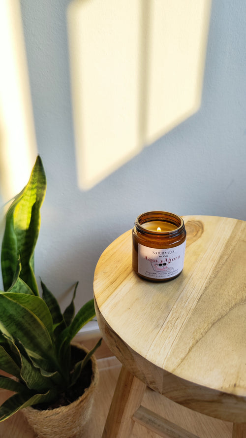 Aquí y Ahora vela de aromaterapia