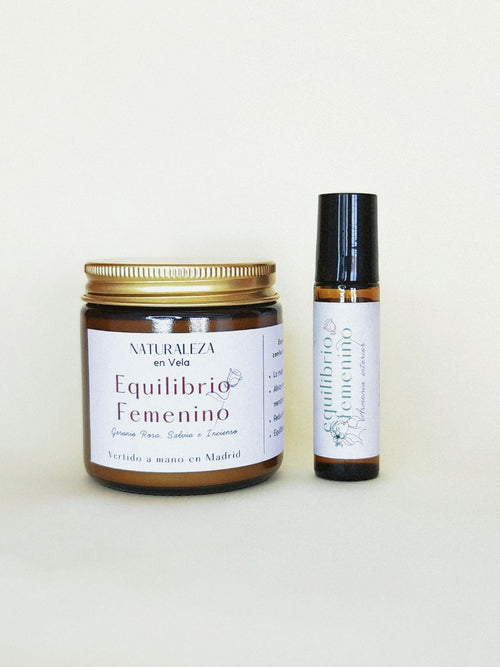 Kit Cíclica: vela y rollon de aromaterapia