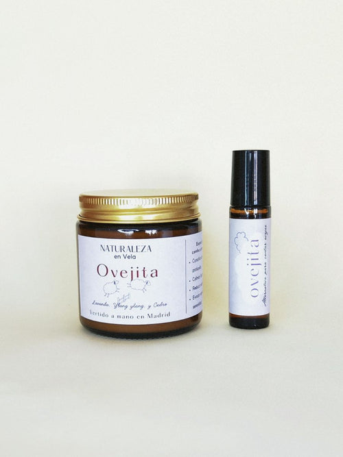 Kit Dulces Sueños: vela y rollon de aromaterapia