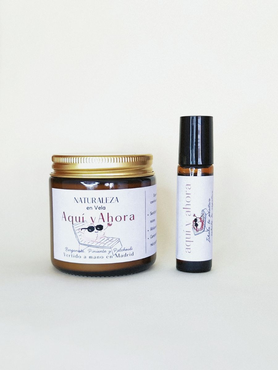 Kit Enraizamiento: vela y rollon de aromaterapia